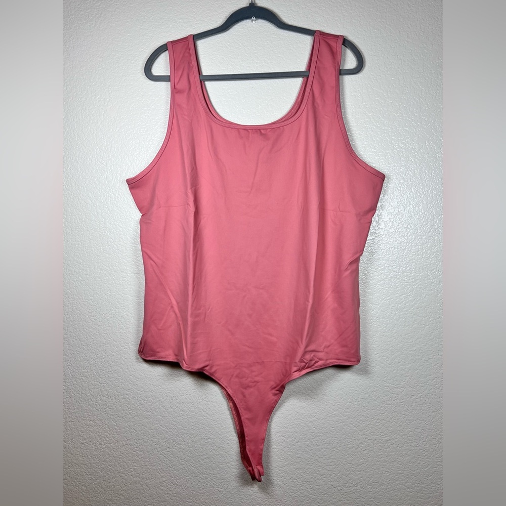 Dusty rose square neck bodysuit, size 3X